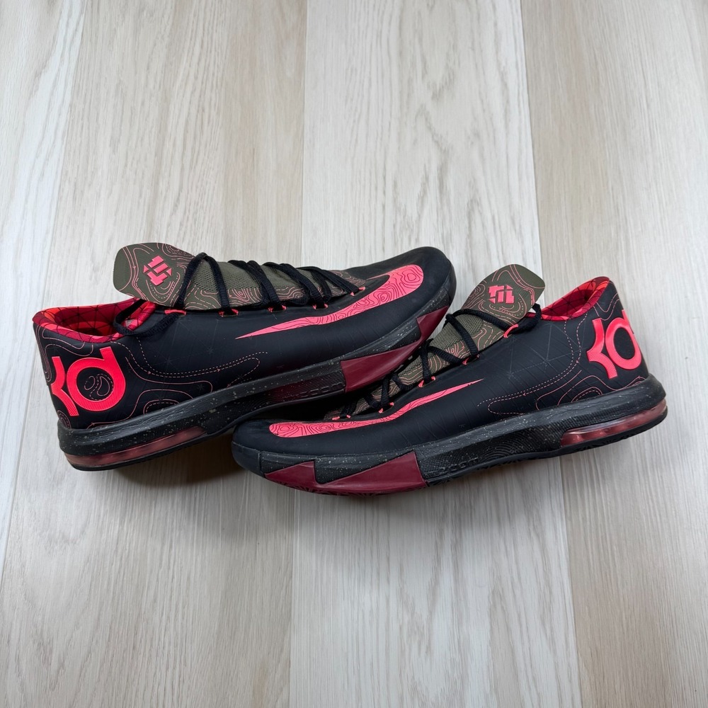 Nike KD VI 6 Meteorology Mens Black Atomic Red/Pink 2013 Sneaker Shoes Size 14